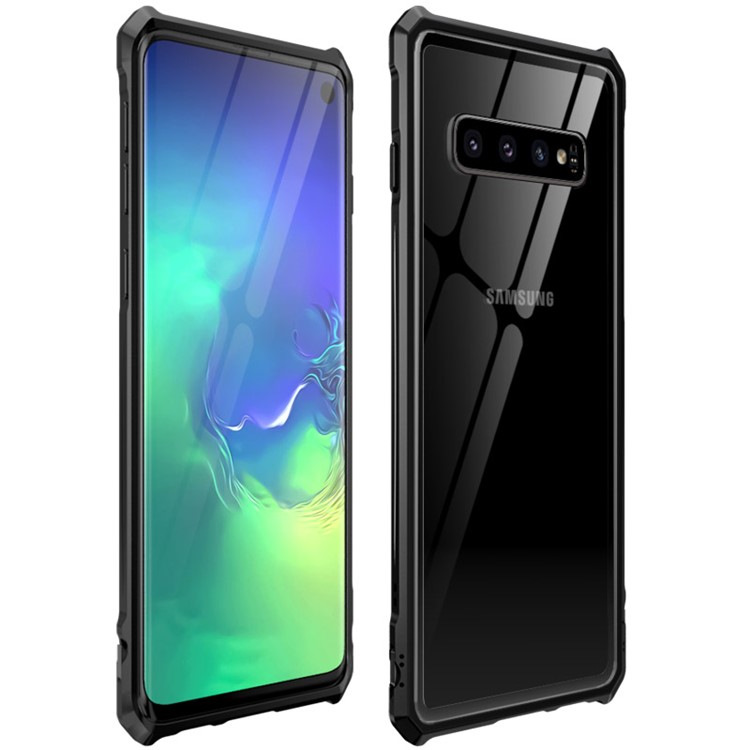 

Металлический Каркас + Стеклянная Задняя Крышка Сотового Телефона Для Samsung Galaxy S10 - Черный, Galaxy S10