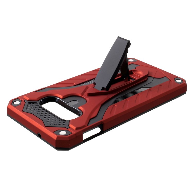 Drop-proof Rugged PC + TPU Hybrid Case with Kickstand for Samsung Galaxy S10e - Red-3