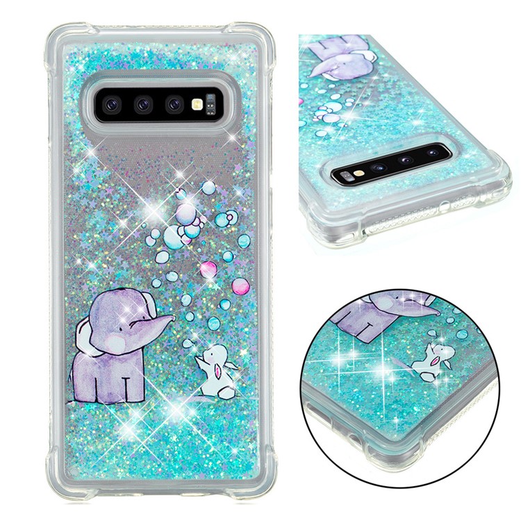 

Dynamic Glitter Powder Heart Shaped Sequins TPU Cover for Samsung Galaxy S10 Plus - Elephant, Galaxy S10 Plus