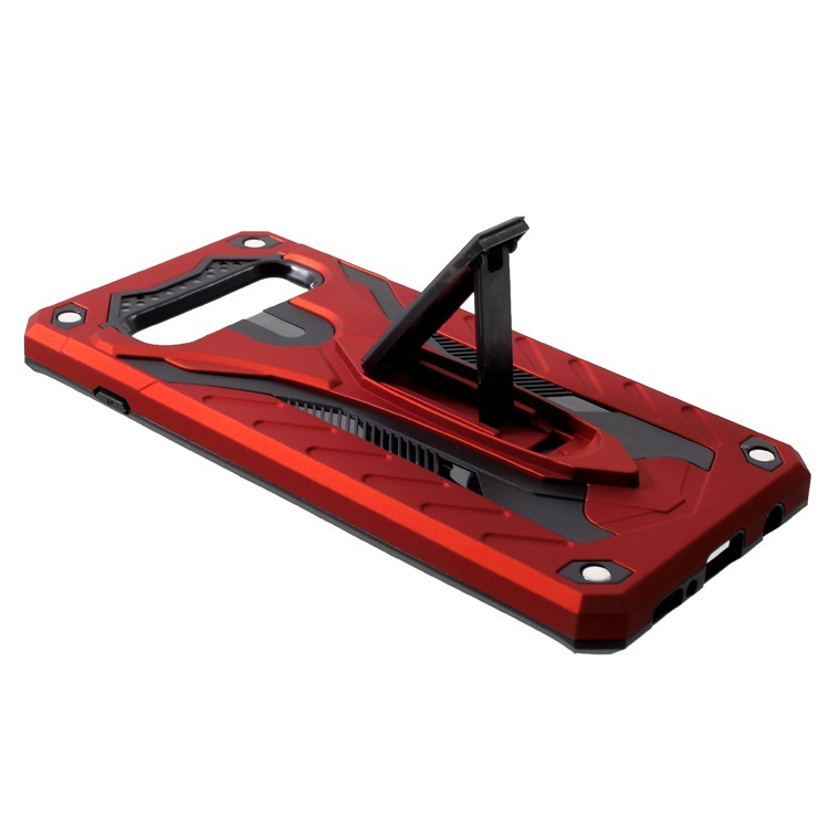 Drop-proof Rugged PC + TPU Combo Case with Kickstand for Samsung Galaxy S10 - Red-3