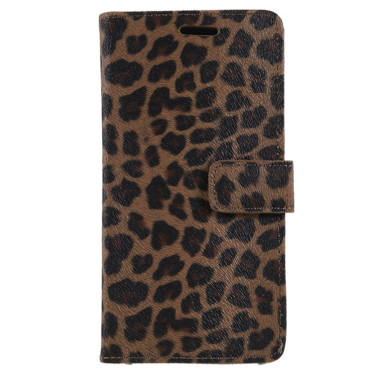 Funda De Piel Con Estampado De Leopardo Para Samsung Galaxy S10 Plus - Marrón-2