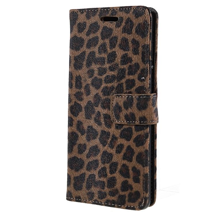 Funda De Piel Con Estampado De Leopardo Para Samsung Galaxy S10 Plus - Marrón-3