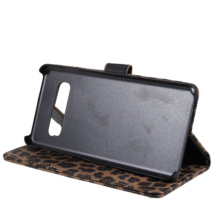 Funda De Piel Con Estampado De Leopardo Para Samsung Galaxy S10 Plus - Marrón-5
