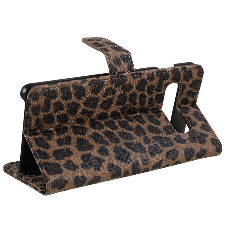 Funda De Piel Con Estampado De Leopardo Para Samsung Galaxy S10 Plus - Marrón-6