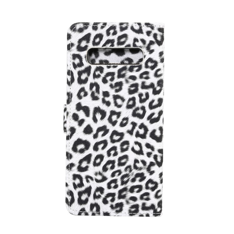 Für Samsung Galaxy S10 Leopardenmuster Brieftaschenstand Leder Mobile Shell - Weiß