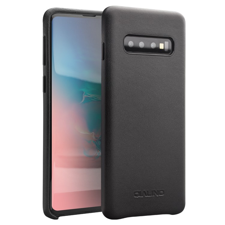 

QIALINO Leather Back Cover Shell Case for Samsung Galaxy S10 - Black, Galaxy S10