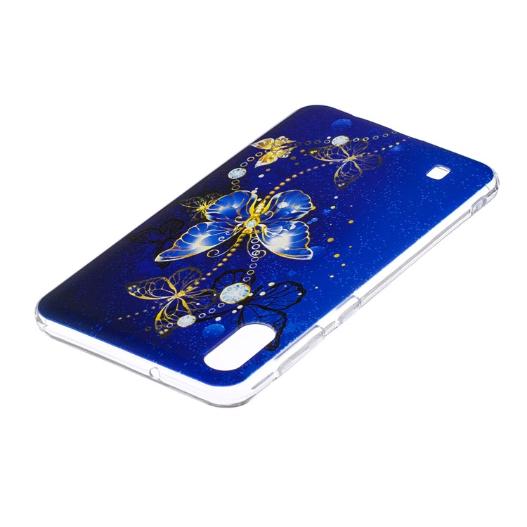 Pattern Printing Soft TPU Phone Case for Samsung Galaxy M10 - Blue Butterfly-4