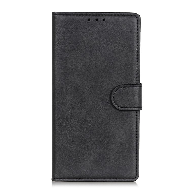 Matte PU Leather Wallet Stand Mobile Case for Samsung Galaxy M10 - Black-2