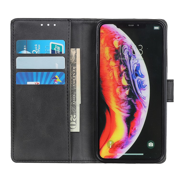 Matte PU Leather Wallet Stand Mobile Case for Samsung Galaxy M10 - Black-8