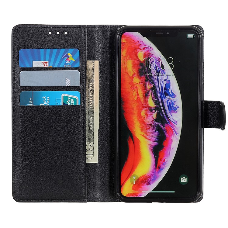 Litchi Skin Wallet Stand Case Для Samsung Galaxy M10 - Черный