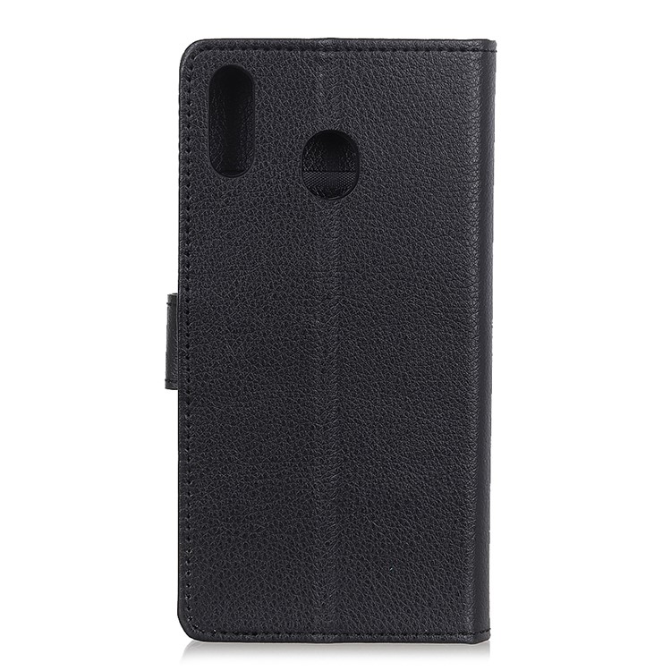 Litchi Skin Leather Wallet Case for Samsung Galaxy M20 - Black-4