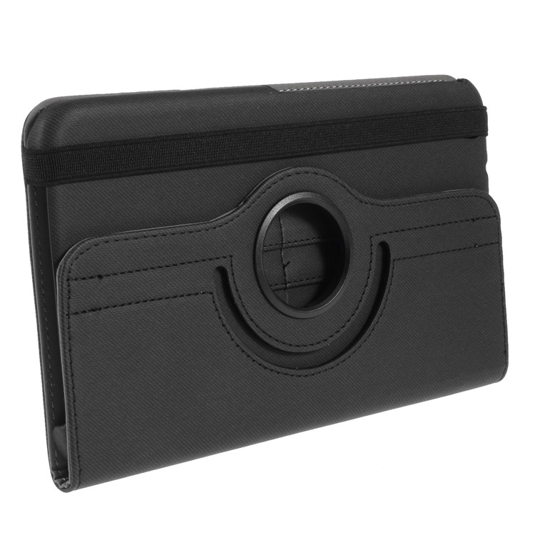 Cloth Skin Rotary Stand Leather Case for Samsung Galaxy Tab 3 8.0 T310 T311 T315 - Black-2