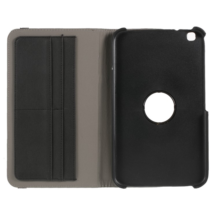 Cloth Skin Rotary Stand Leather Case for Samsung Galaxy Tab 3 8.0 T310 T311 T315 - Black-8