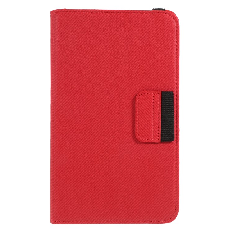 Cloth Skin Rotary Stand Leather Wallet Case for Samsung Galaxy Tab 4 8.0 T330 - Red-5