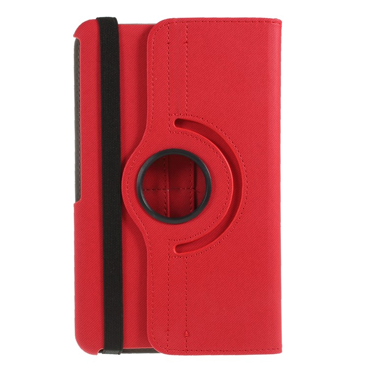 Cloth Skin Rotary Stand Leather Wallet Case for Samsung Galaxy Tab 4 8.0 T330 - Red-6