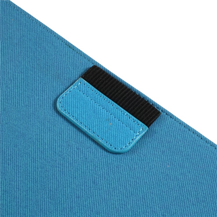 Cloth Skin Rotary Stand Leather Tablet Cover for Samsung Galaxy Tab 4 10.1 T530 - Blue-4