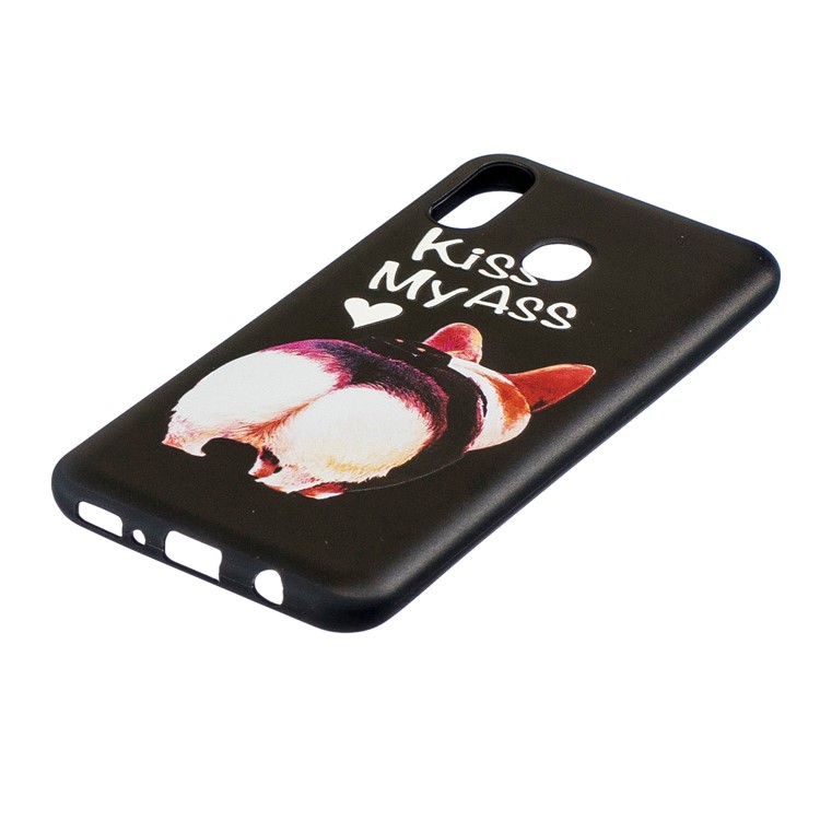 Pattern Printing Embossed TPU Shell Case for Samsung Galaxy M20 - Kiss My Ass-3