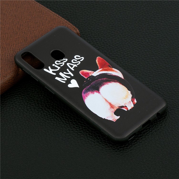 Pattern Printing Embossed TPU Shell Case for Samsung Galaxy M20 - Kiss My Ass-6