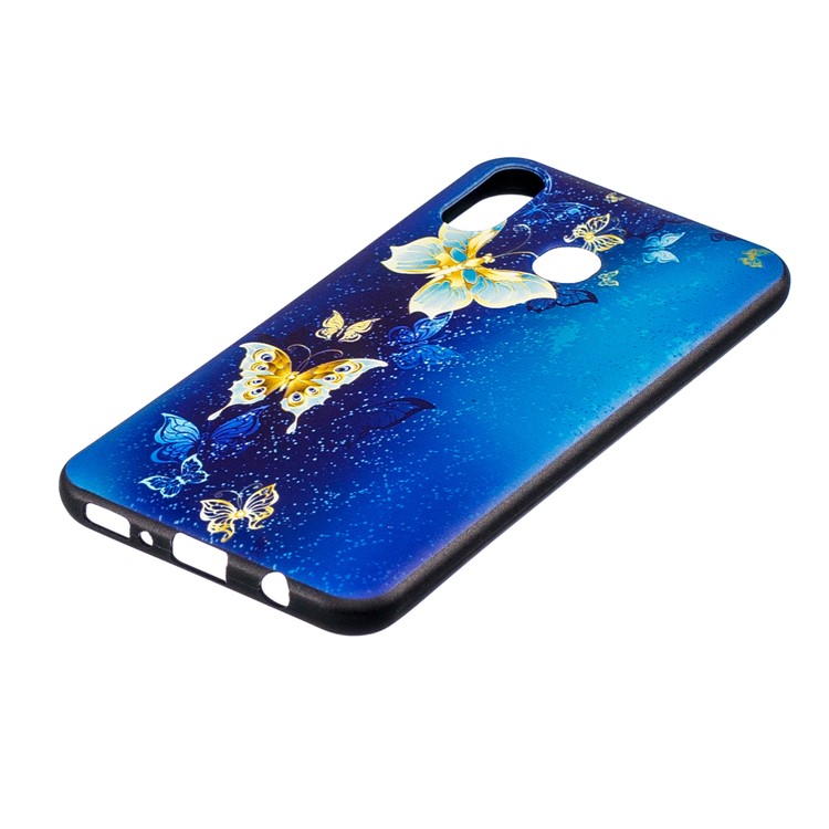 Impressão Em Relevo Em Relevo TPU Shell Case Para Samsung Galaxy M20 - Teste Padrão De Borboleta-3