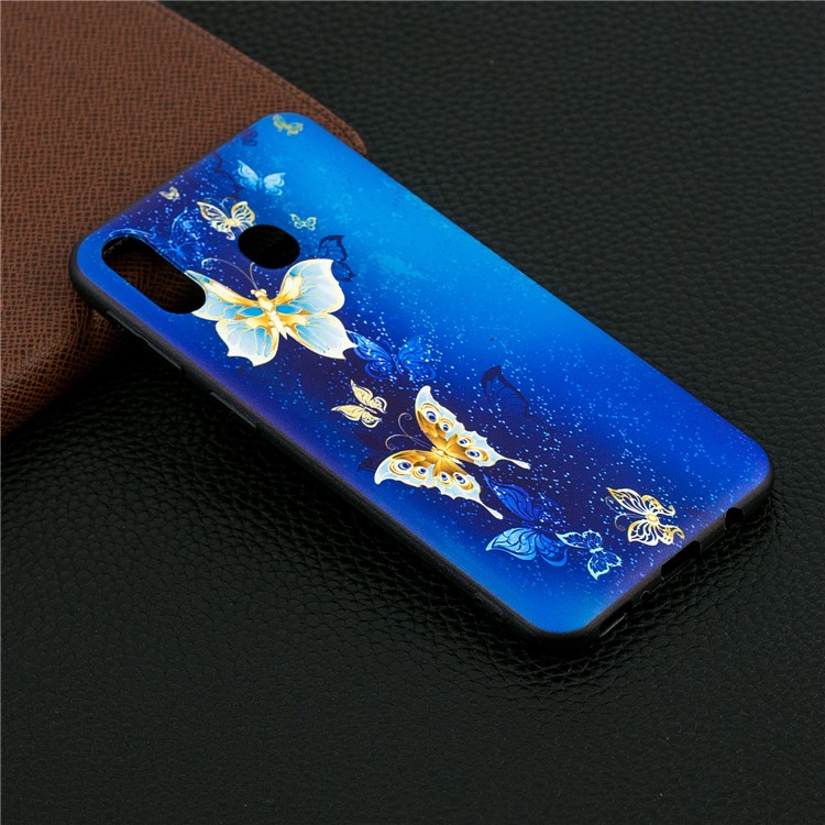 Impressão Em Relevo Em Relevo TPU Shell Case Para Samsung Galaxy M20 - Teste Padrão De Borboleta-6