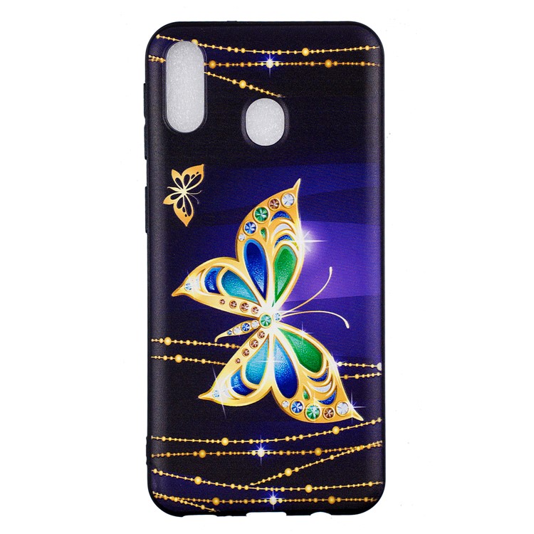 Estuche De TPU Con Estampado Estampado Para Samsung Galaxy M20 - Mariposa Coloreada-2