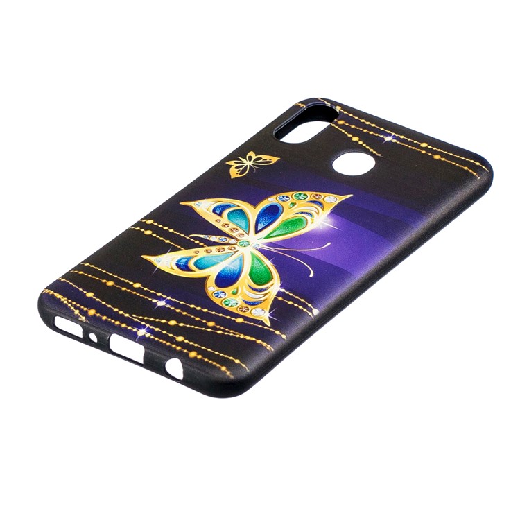 Estuche De TPU Con Estampado Estampado Para Samsung Galaxy M20 - Mariposa Coloreada-3