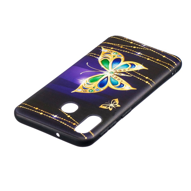 Estuche De TPU Con Estampado Estampado Para Samsung Galaxy M20 - Mariposa Coloreada-4
