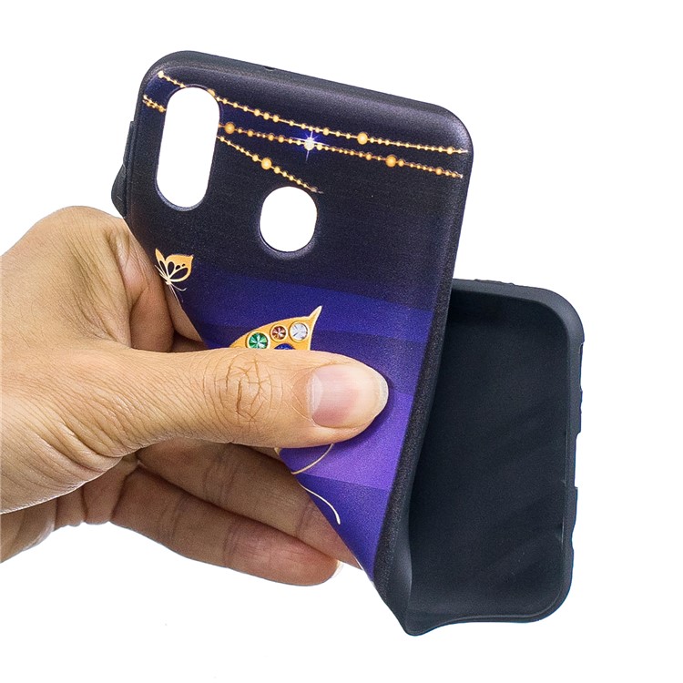 Estuche De TPU Con Estampado Estampado Para Samsung Galaxy M20 - Mariposa Coloreada-5