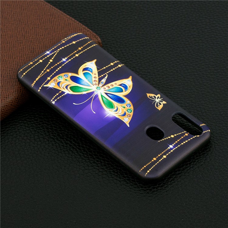 Estuche De TPU Con Estampado Estampado Para Samsung Galaxy M20 - Mariposa Coloreada-7