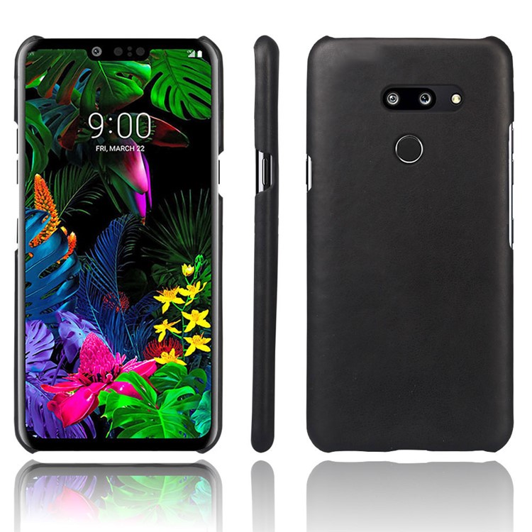 KSQ Crazy Horse PU Leather Coated PC Case for LG G8 ThinQ - Black-1