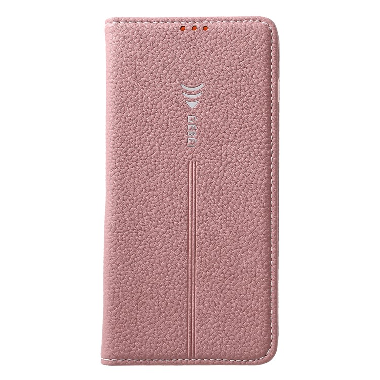 GEBEI Litchi Texture Leather Cover with Card Slots for Samsung Galaxy S10 Plus - Rose Gold-3