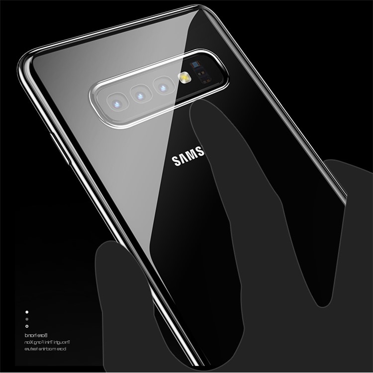 X-LEVEL Dawn Series Electroplated Edges Clear PC Hard Cover for Samsung Galaxy S10 - Black-4