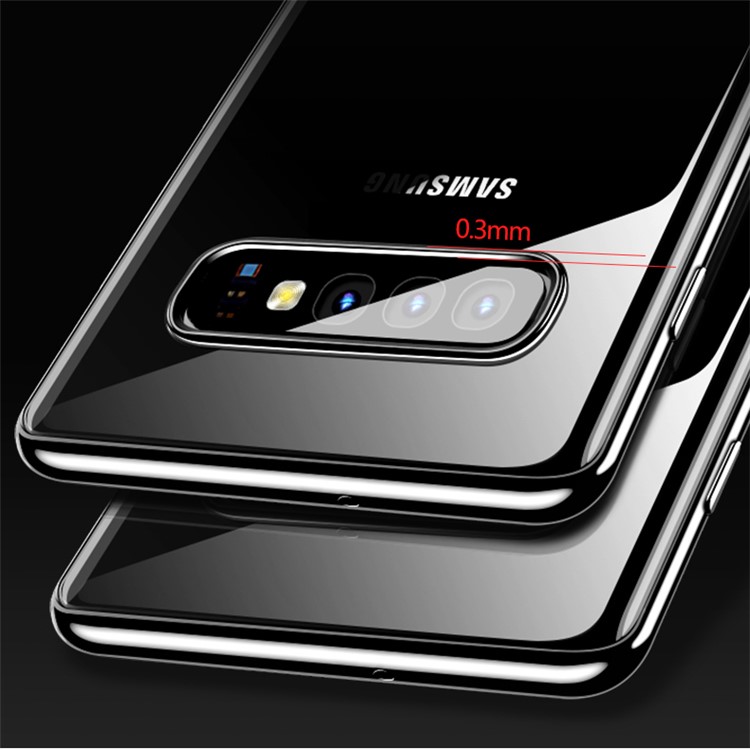 X-LEVEL Dawn Series Electroplated Edges Clear PC Hard Cover for Samsung Galaxy S10 - Black-5