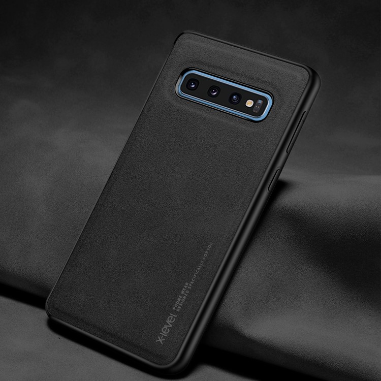 X-LEVEL PU Leather Coated TPU Phone Shell for Samsung Galaxy S10 Plus - Black-1