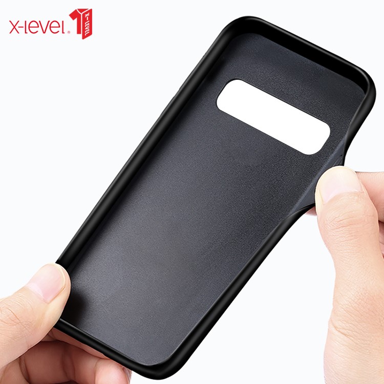 X-LEVEL PU Leather Coated TPU Phone Shell for Samsung Galaxy S10 Plus - Black-2