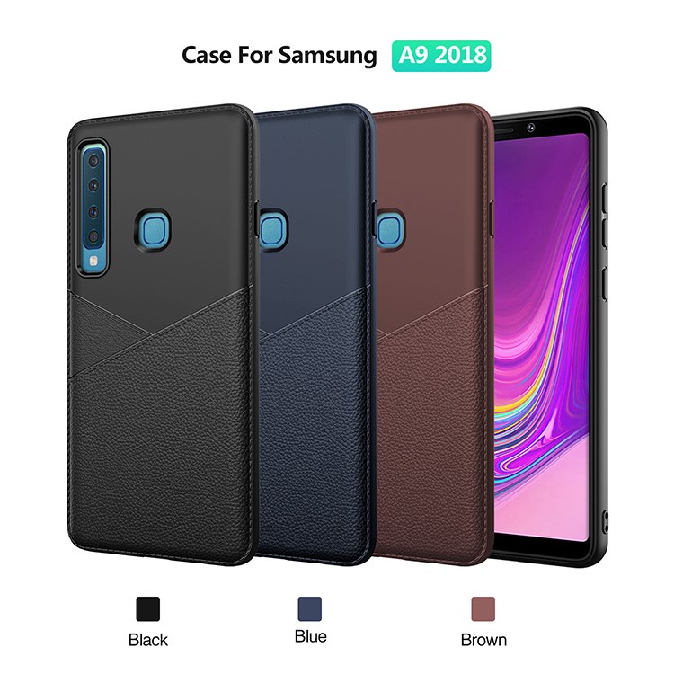 Litchi Texture TPU Protection Mobile Phone Case for Samsung Galaxy A9 (2018) / A9 Star Pro / A9s - Black-8