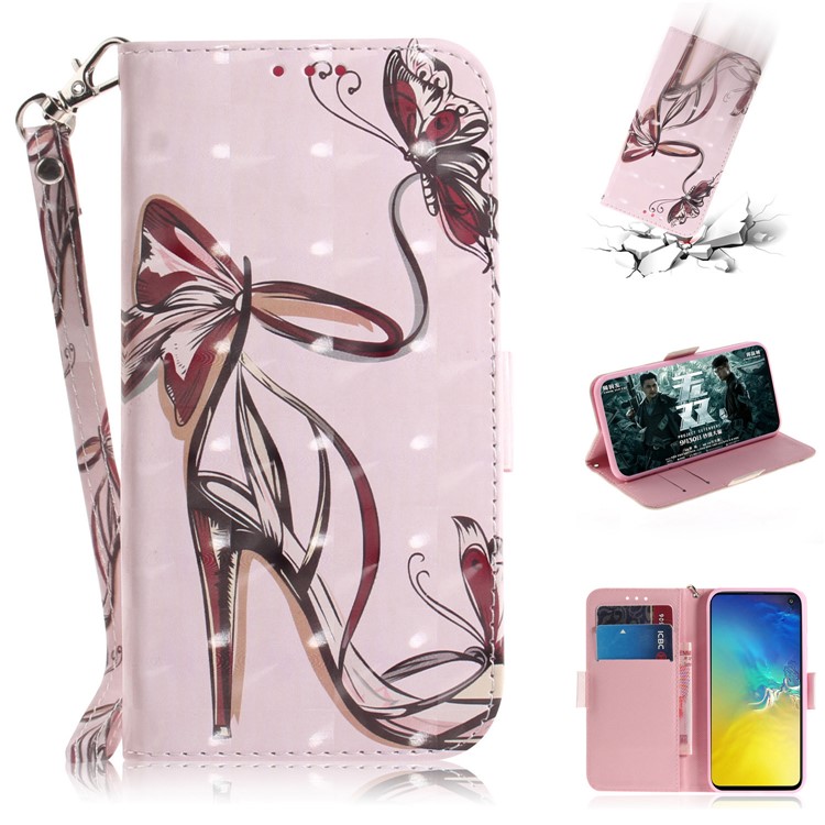 Печать по шаблону / светлый декор / кожаный чехол для кошелька samsung galaxy s10e - туфли на высоком каблуке