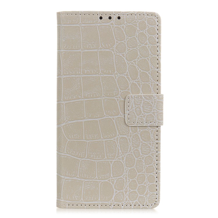 

Crocodile Texture PU Leather Stand Wallet Phone Case for Samsung Galaxy M20 - White, Galaxy M20