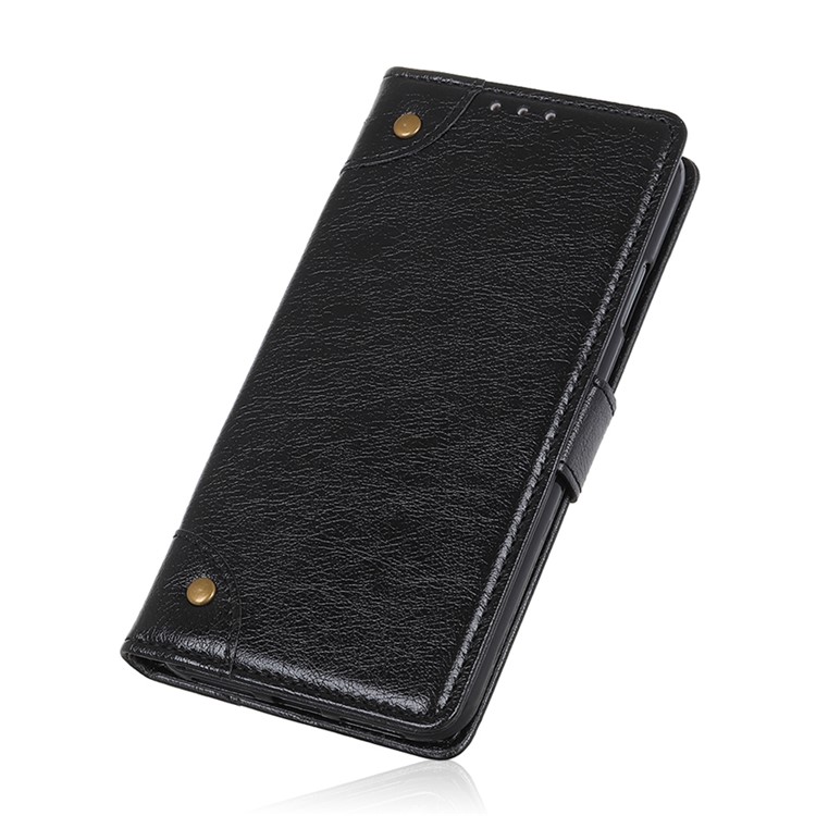 Nappa Texture Leather Phone Case with Wallet Stand for Samsung Galaxy A10 - Black-5