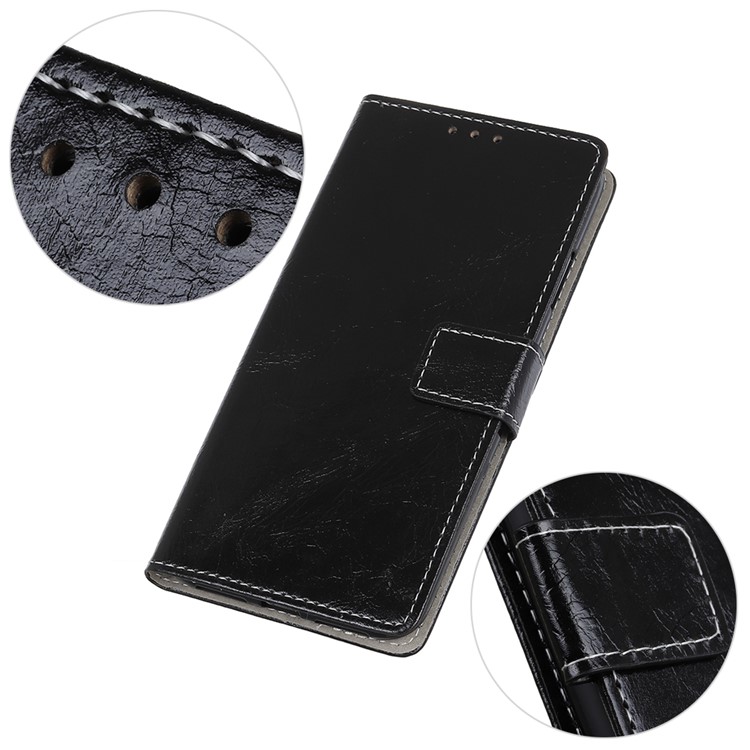 Crazy Horse Leather Wallet Case for Samsung Galaxy A10 - Black-8