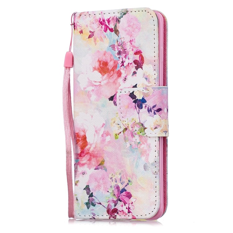Para A Caixa Da Aleta Da Carteira Da Impressão Do Teste Padrão Da Galáxia S10e Do Samsung Com Correia - Flor Vívida-2
