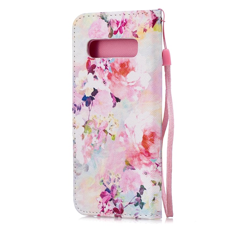 Para A Caixa Da Aleta Da Carteira Da Impressão Do Teste Padrão Da Galáxia S10e Do Samsung Com Correia - Flor Vívida-3