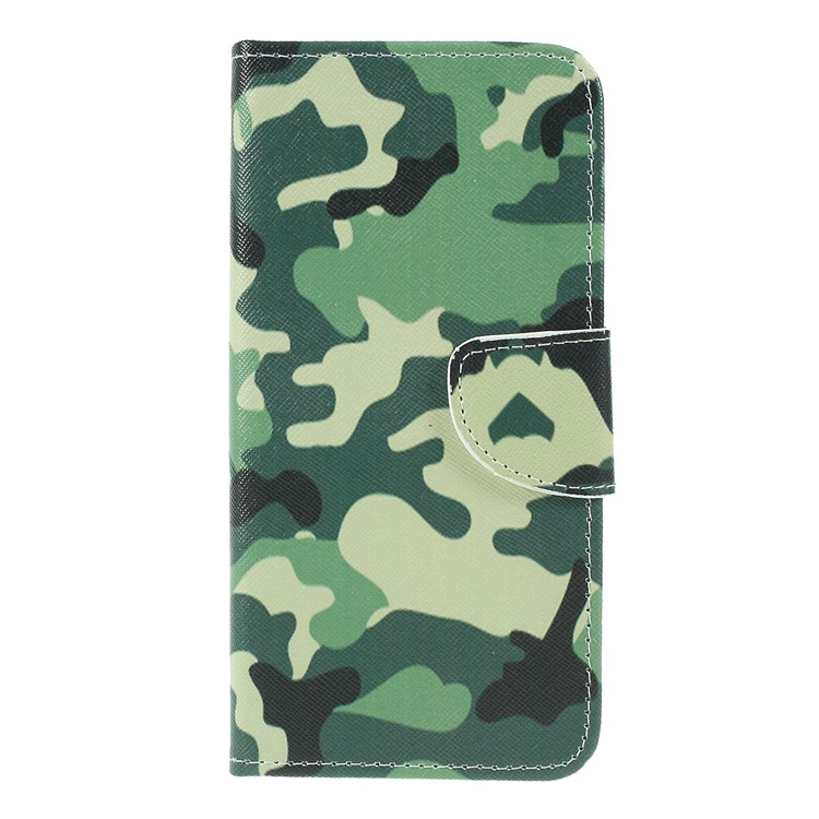 Funda Billetera De Cuero Con Textura Cruzada Para Samsung Galaxy M10 - Camuflaje-1