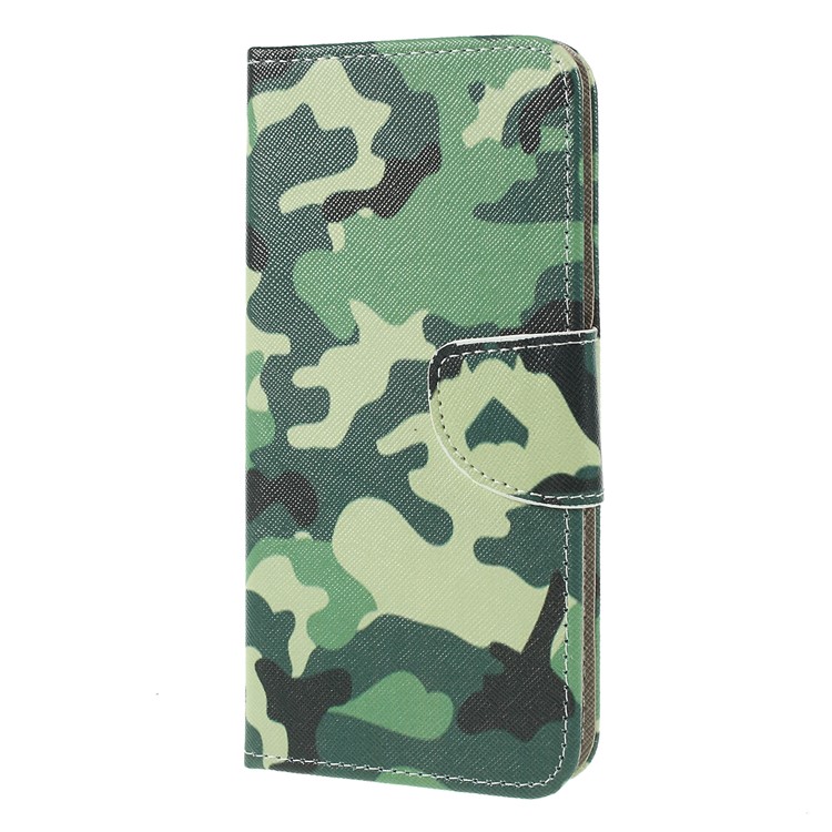 Funda Billetera De Cuero Con Textura Cruzada Para Samsung Galaxy M10 - Camuflaje-4
