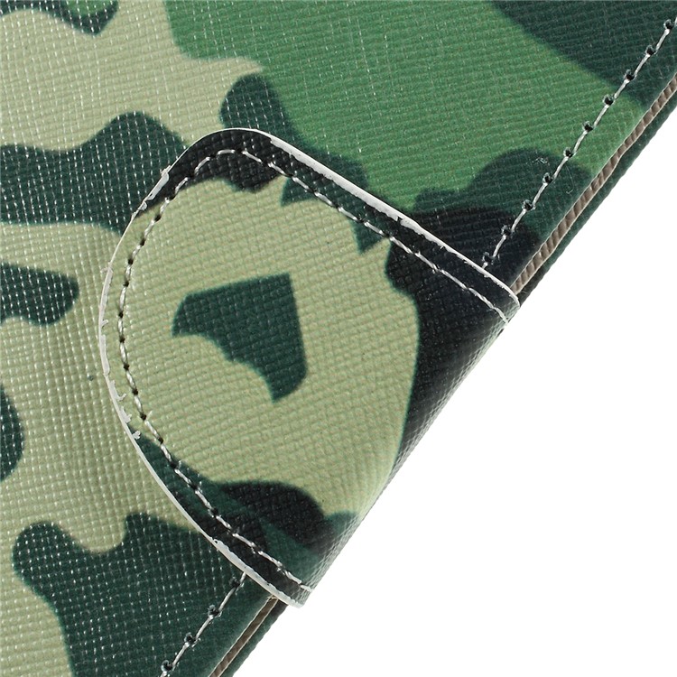 For Samsung Galaxy M20 Cross Texture Patterned Leather Wallet Cover - Camouflage-6