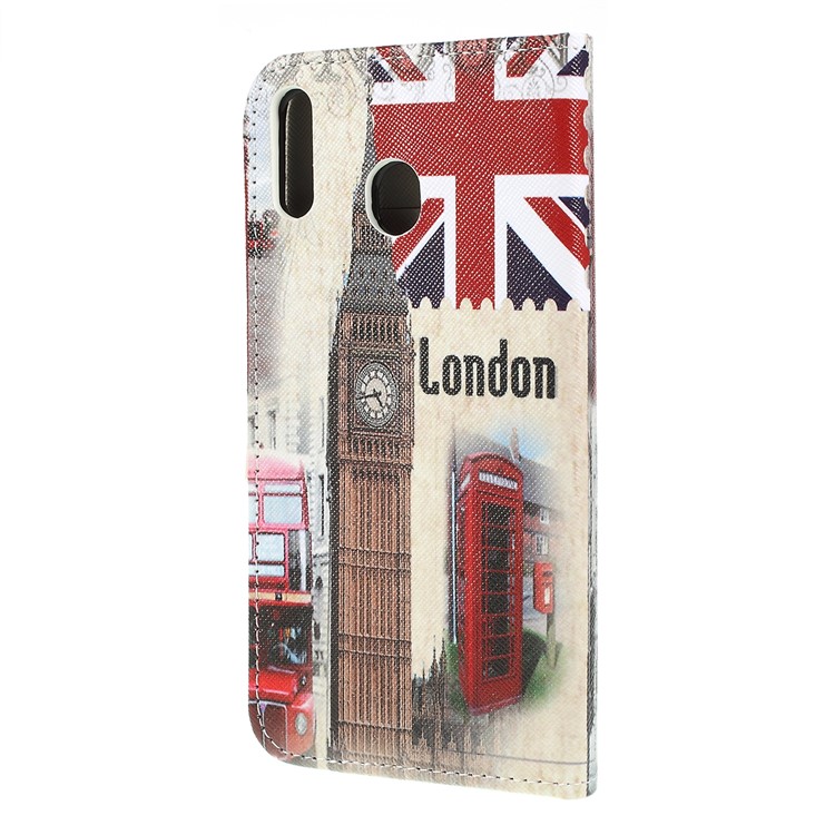 Für Samsung Galaxy M20 Geldbörse Aus Leder Mit Kreuzstruktur - London Elemente-5