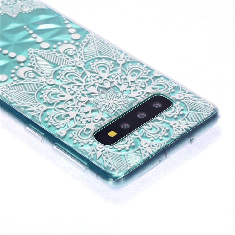 Embossed Pattern 3D Diamond Surface TPU Mobile Phone Cover for Samsung Galaxy S10 Plus - Mandala-5