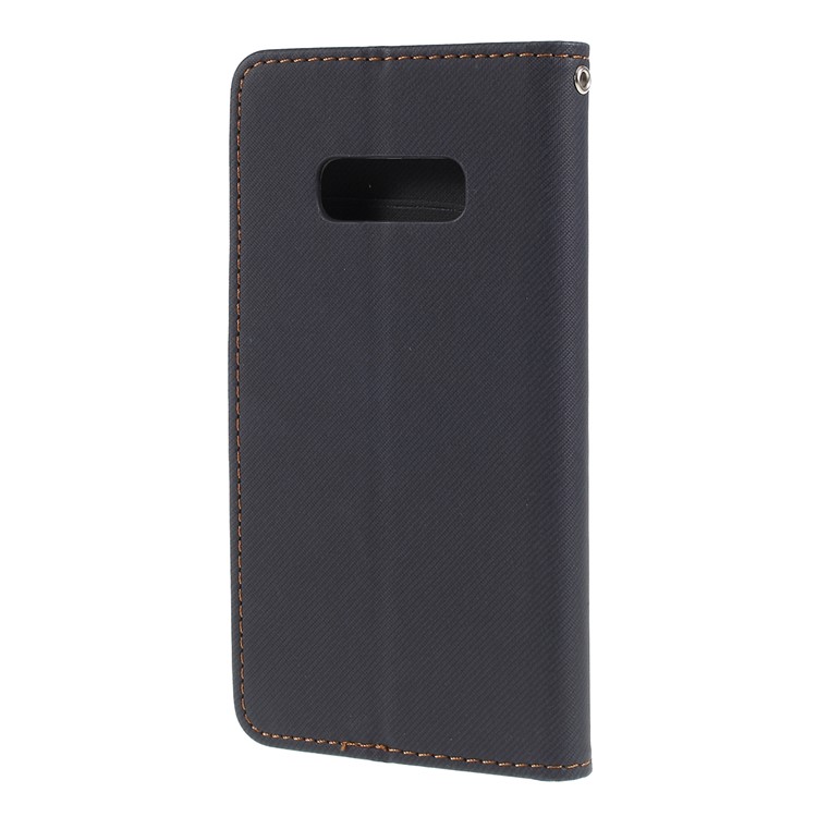 ROAR KOREA Twill Leather Wallet Stand Case for Samsung Galaxy S10e - Black-2