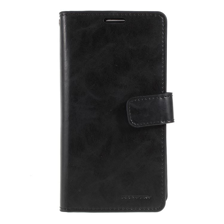 Custodia In Pelle MERCURY GOOSPERY Mansoor Wallet Diario Per Samsung Galaxy S10e - Nero-2