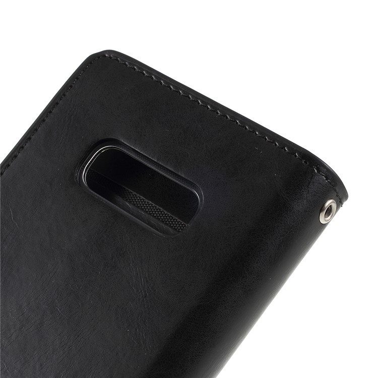 Custodia In Pelle MERCURY GOOSPERY Mansoor Wallet Diario Per Samsung Galaxy S10e - Nero-4